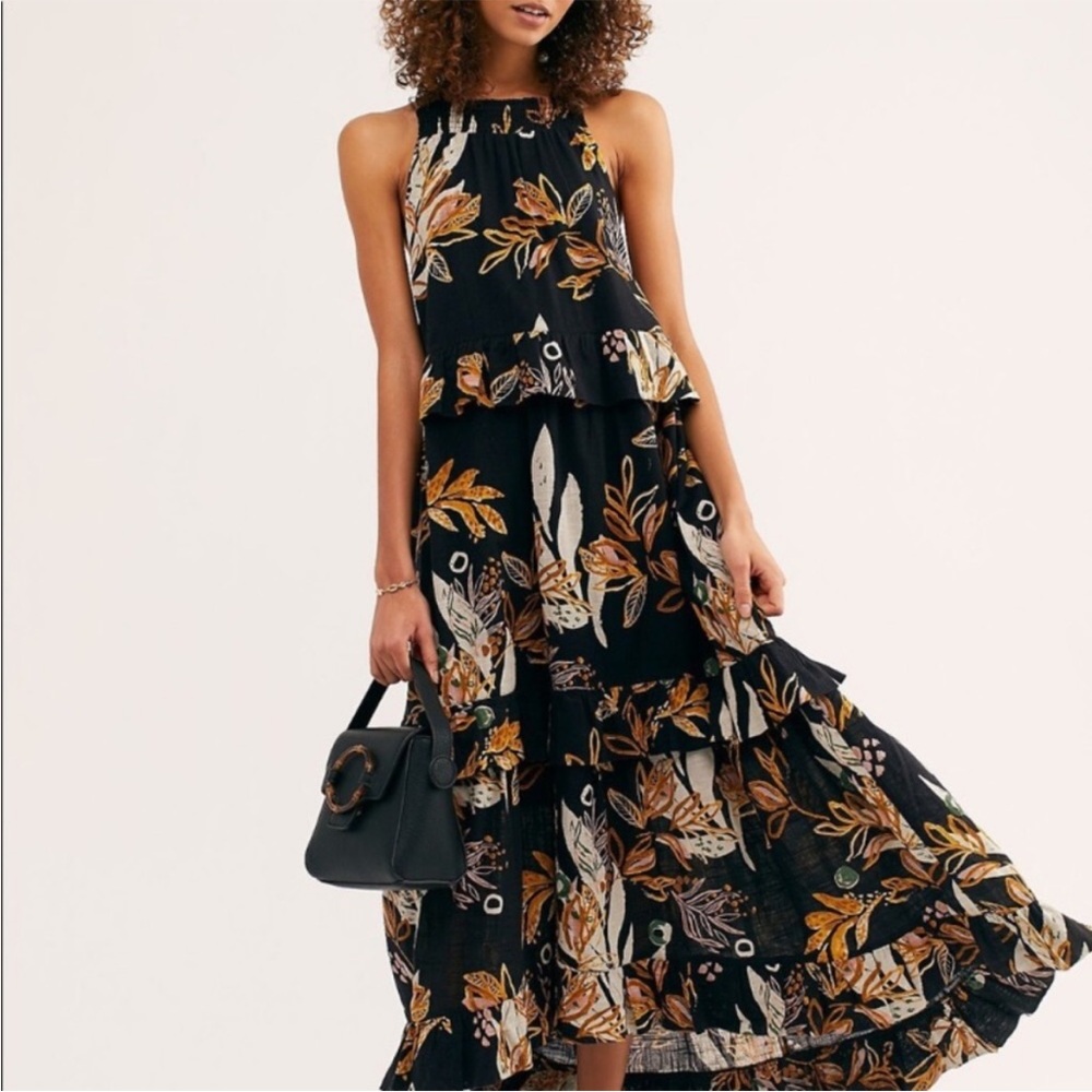 Floral Black Maxi Dress